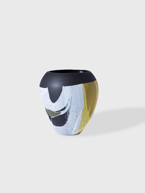 Votive with Fluid Motion - Black Yellow - House of Roya