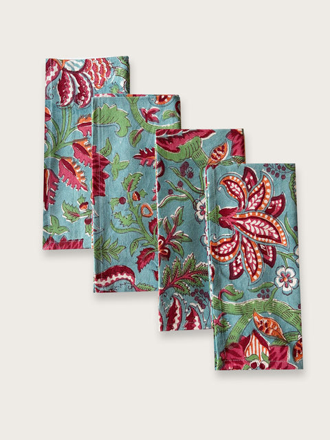 Anarkali Green Jaipuri Napkin - Single