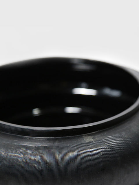 Black Bowl with Cross Cut Pattern