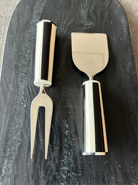 Bone Inlay Cheese Knives - Set of 2