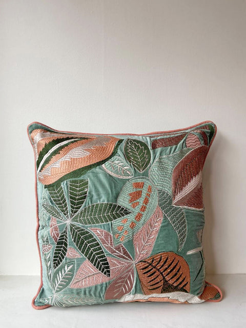 Botanical Bliss Velvet Cushion Cover - House of Roya