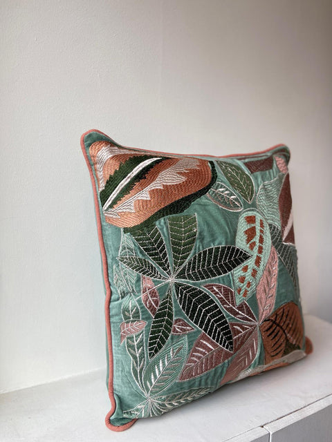 Botanical Bliss Velvet Cushion Cover - House of Roya