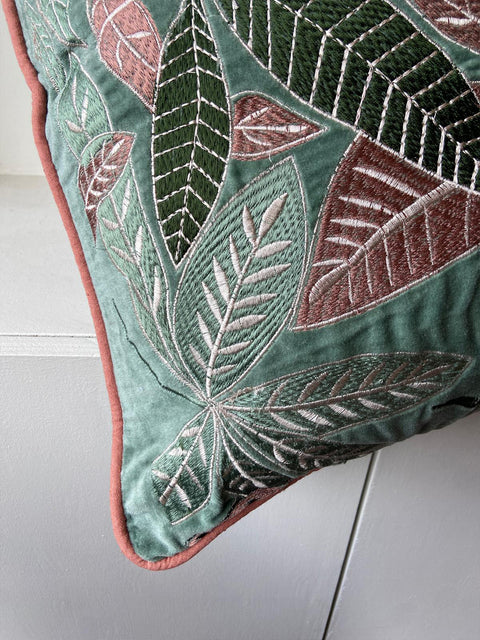 Botanical Bliss Velvet Cushion Cover - House of Roya