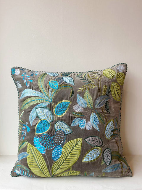 Tropical Canopy with Pom Pom Edge Cushion Cover - House of Roya