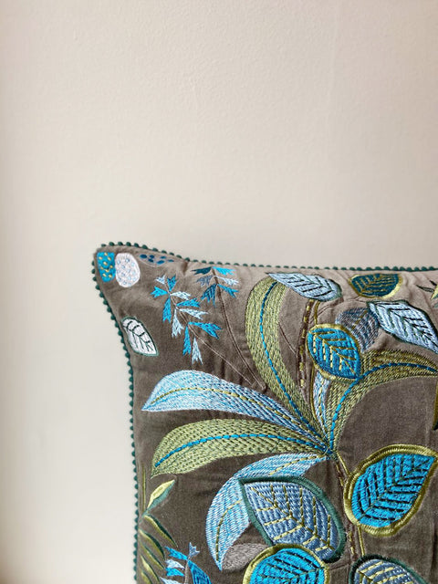 Tropical Canopy with Pom Pom Edge Cushion Cover - House of Roya