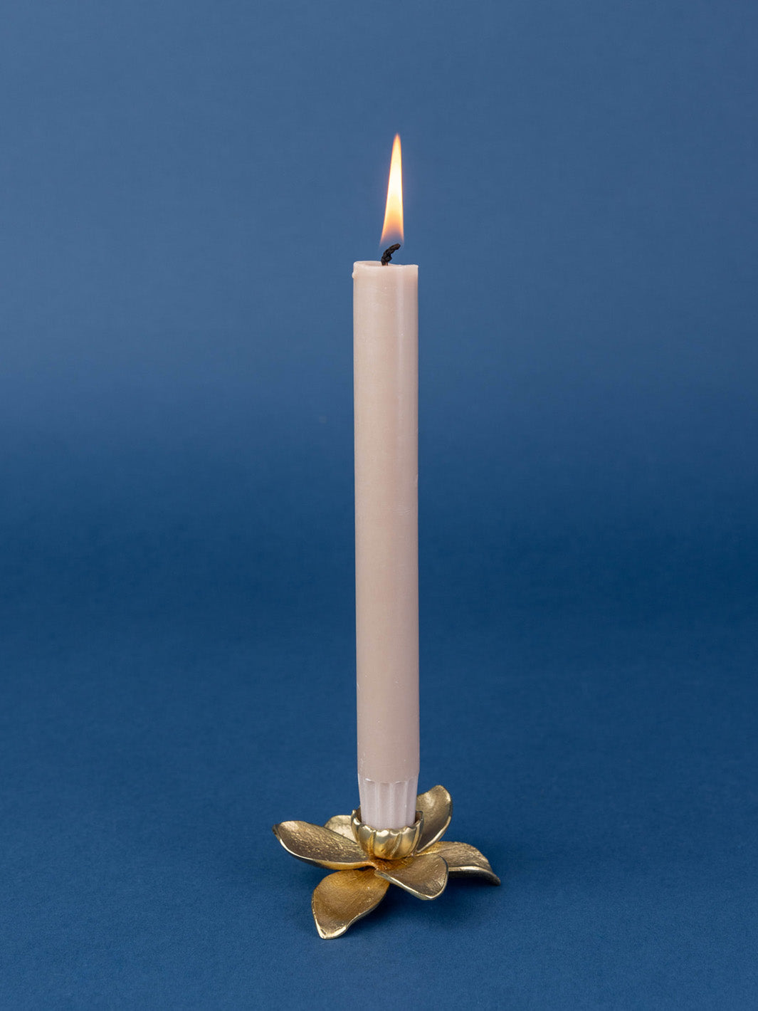 Orchid Candle Holder - Brass