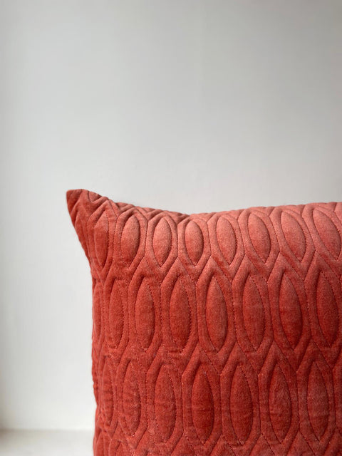 Quilted Velvet - Burnt Orange Cushion Cover