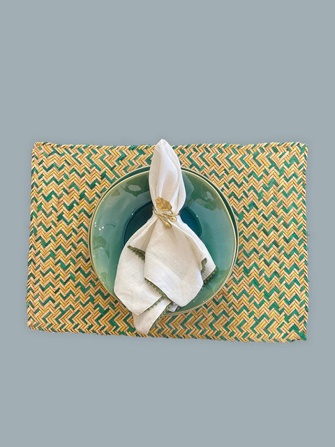 Green & Natural Bamboo Placemats - House of Roya