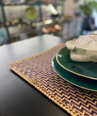 Purple & Natural Bamboo Placemats - House of Roya