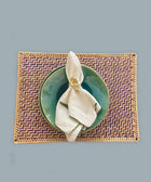 Purple & Natural Bamboo Placemats - House of Roya