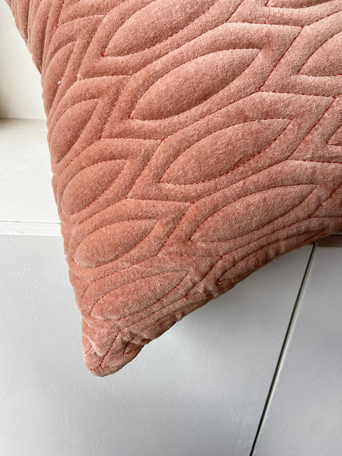 Quilted Velvet Champagne Cushion Cover