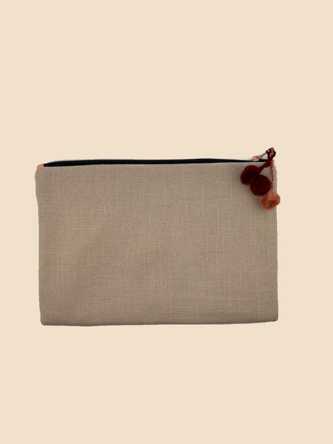 Coral Pink Embroidered Clutch - House of Roya