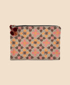 Coral Pink Embroidered Clutch - House of Roya