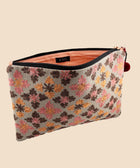 Coral Pink Embroidered Clutch - House of Roya