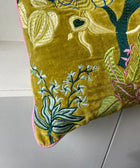 Floral Velvet Embroided - Green with Pink Flowers - House of Roya