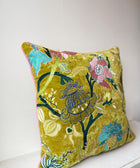 Floral Velvet Embroided - Green with Pink Flowers - House of Roya