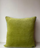 Floral Velvet Embroidered - Green with Blue Flowers - House of Roya