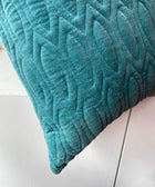 Quilted Velvet Teal Cushion Cover - House of Roya