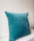 Quilted Velvet Teal Cushion Cover - House of Roya