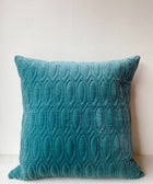 Quilted Velvet Teal Cushion Cover - House of Roya
