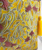 Sunshine Yellow Embriodered Clutch - House of Roya