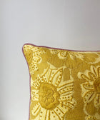 Golden Blossom with Mauve Piping Cushion Cover - House of Roya