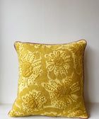 Golden Blossom with Mauve Piping Cushion Cover - House of Roya