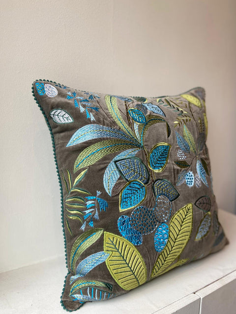 Tropical Canopy with Pom Pom Edge Cushion Cover - House of Roya