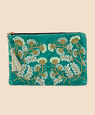 Jade Green Velvet Embroidered Clutch - House of Roya