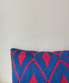 Red and Blue Diamond Geometric Pattern  Cushion Cover - House of Roya