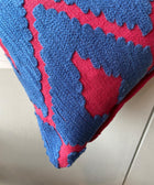Red and Blue Diamond Geometric Pattern  Cushion Cover - House of Roya