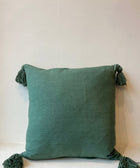 Forest Green Palm Leaf Pattern Cushion Cover - House of Roya
