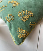 Green & Yellow Velvet Cushion Cover - House of Roya