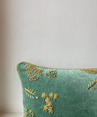 Green & Yellow Velvet Cushion Cover - House of Roya