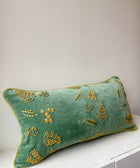 Green & Yellow Velvet Cushion Cover - House of Roya