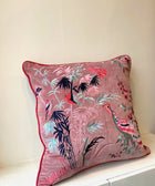 Pink Bamboo Scene Embroided Cushion Cover - House of Roya