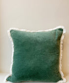 Sage Green Velvet Cushion Cover - House of Roya