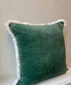Sage Green Velvet Cushion Cover - House of Roya