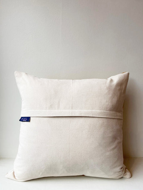 Circular Embroided Aari Cushion Cover - Ochre - House of Roya