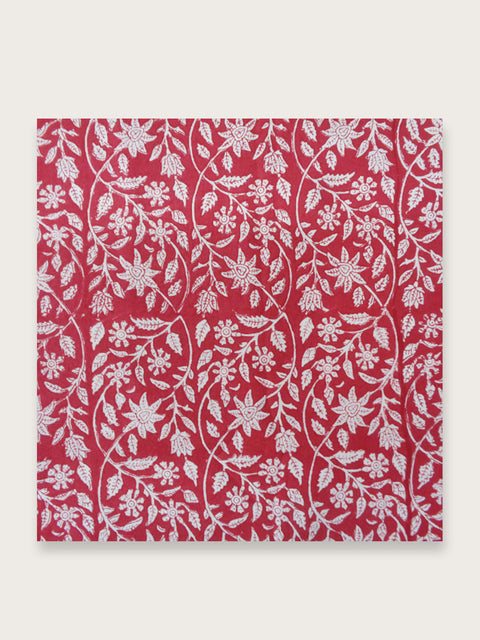 Crimson Bloom Jaipuri Napkin - Single