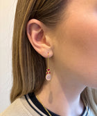 Model View of Aarna Sterling Silver Gold Plated Rose Quartz Earrings