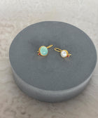 Charvi Earrings Come in Pearl or Aqua Chalcedony Gemstones Handcrafted in Jaipur & Ethically Sourced