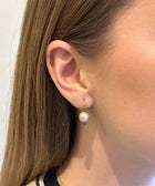 Model Shot of Charvi Sterling Silver Gold Plated Pearl Earrings Handcrafted in Jaipur