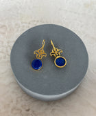 Rear View of Advika Sterling Silver Gold Plated Bezel Set Lapiz Lazuli Earring