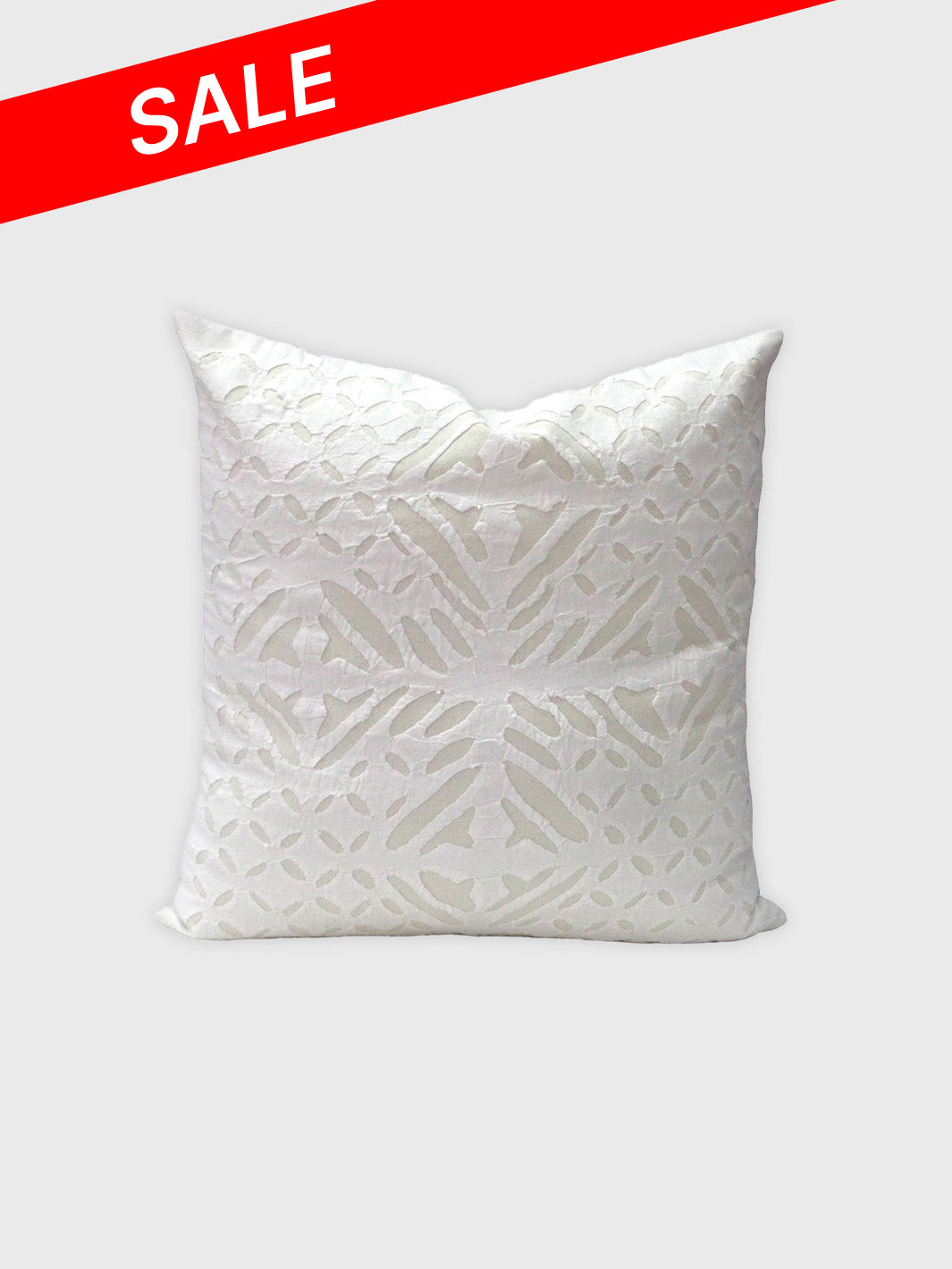 Diamond Cross Appliqué Cushion Cover - White