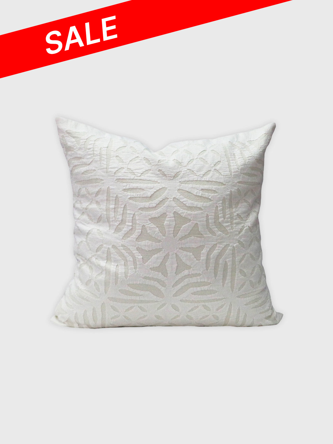 Flower Appliqué Cushion Cover - White