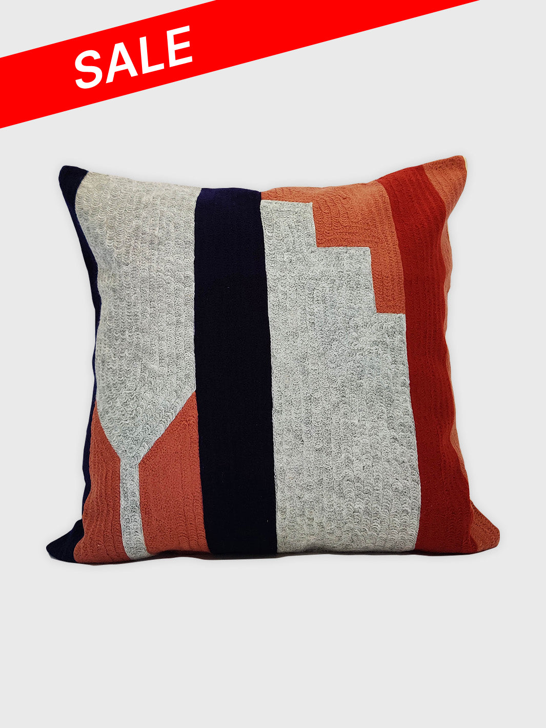 Geometric Aari Cushion Cover - Multicolour