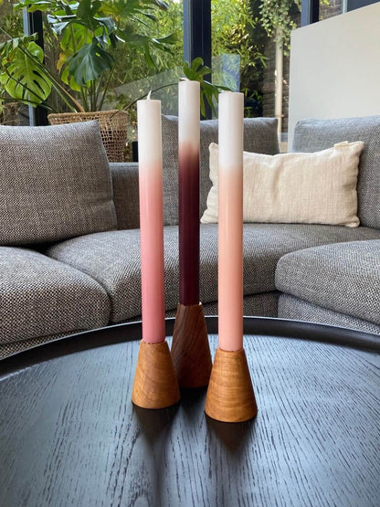 Gradient Candle Set of 3 - Dusty Rose