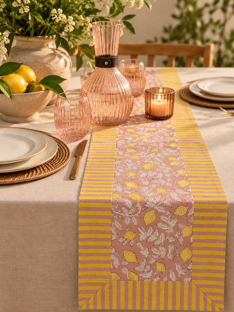 Lemon Earth 170cm x 33cm Jaipuri Table Runner