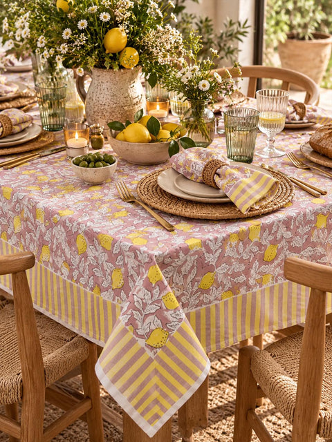 Lemon Earth Jaipuri Tablecloth